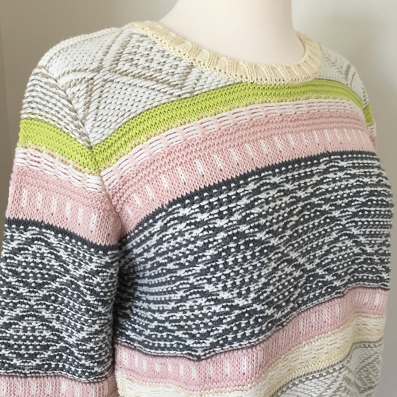 ANTHROPOLOGIE Striped Fairisle Jumper, Multi, M - Picture 4 of 7